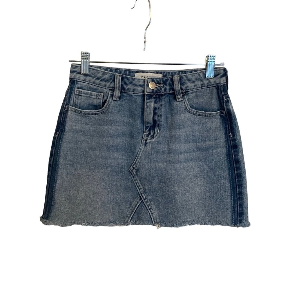 PACSUN JEAN‎ MINI SKIRT SIZE 24 FRAY HEM BLUE  DARK BLUE SIDES